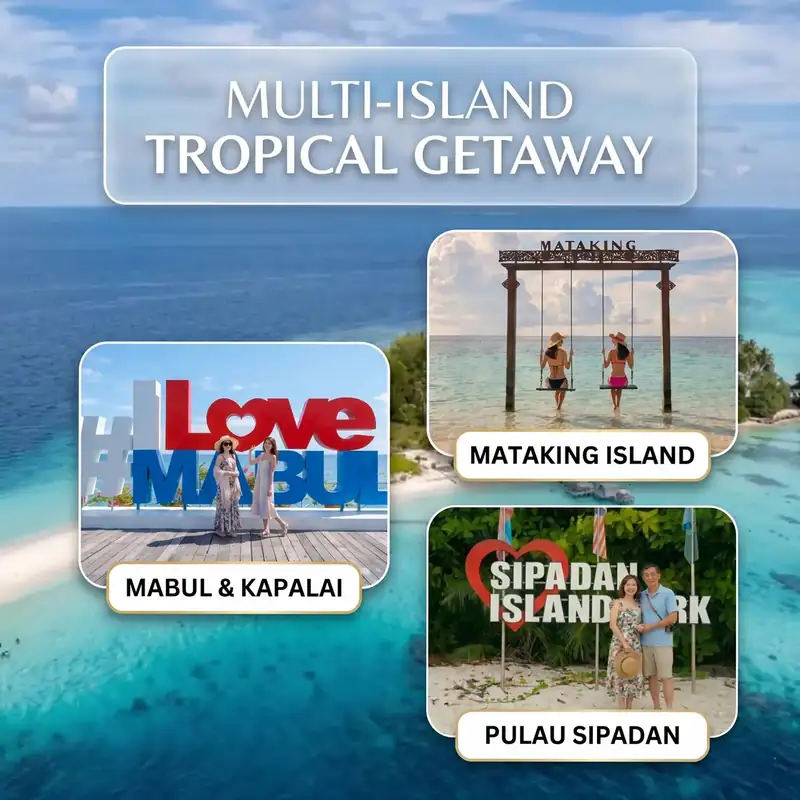Multi-day island hopping tour packages with Turtle Seaweed Resort in the Semporna