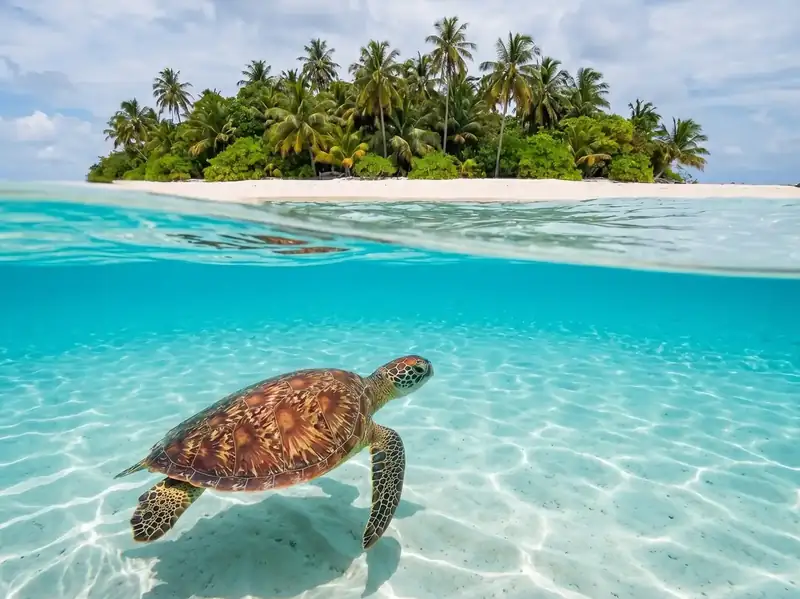 Island hopping to encounter sea turtles near Semporna with Turtle Seaweed Resort
